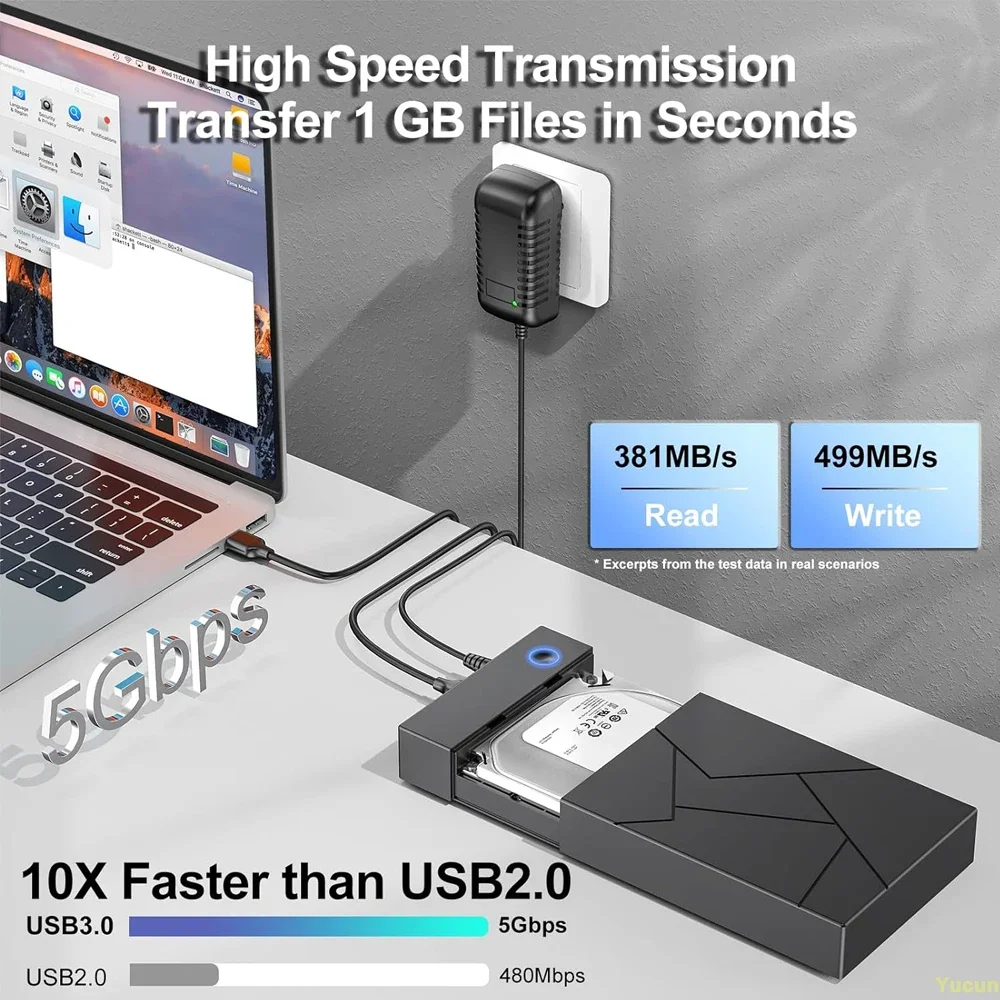 Carcasa de disco duro externo de alta velocidad, adaptador SATA a USB 3,5, 2,5, 3,0, 3,5 M/S, 18TB - imagen 2