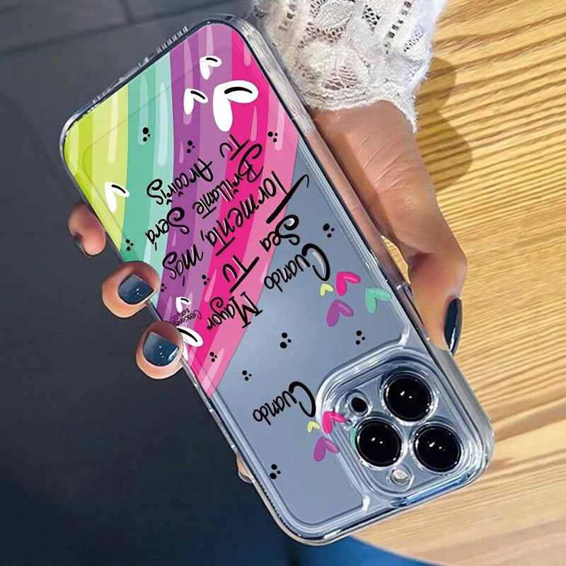 Funda de teléfono con estampado de lema de arcoíris para Xiaomi Redmi 14C 13C 12C Redmi Note 14 13 12 Pro Plus 12S 11 10, funda suave transparente a prueba de golpes - imagen 4