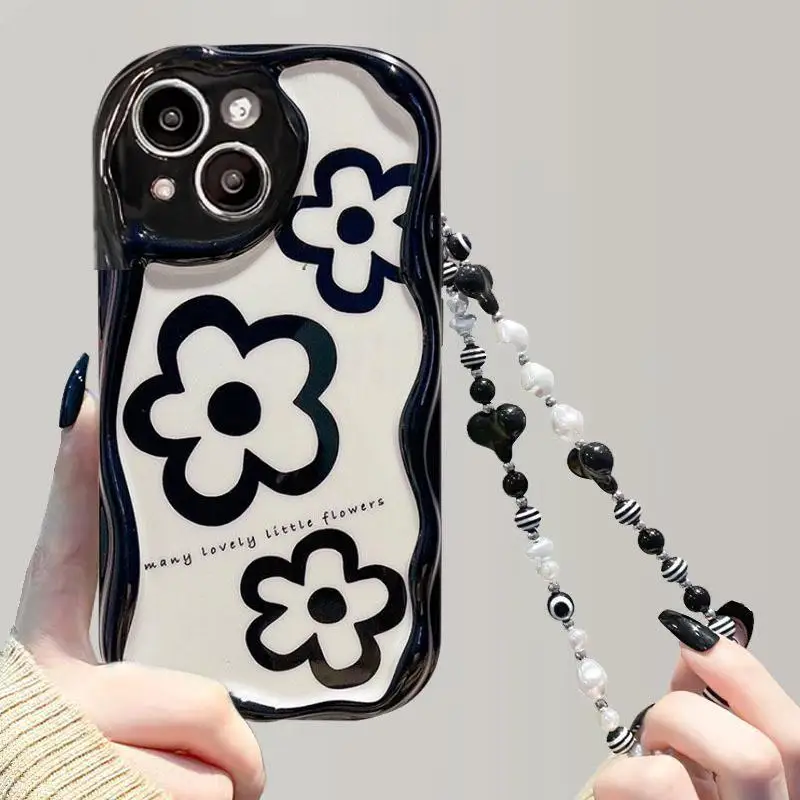 Funda con cadena de corazón de amor 3D para OPPO, cubierta de onda bonita para A17, A16, A15, A3S, A5S, A12, A31, A53, A9, A5, 2020, A55, A54, A57, A77, A96, A52, A92, A93, A94 - imagen 4