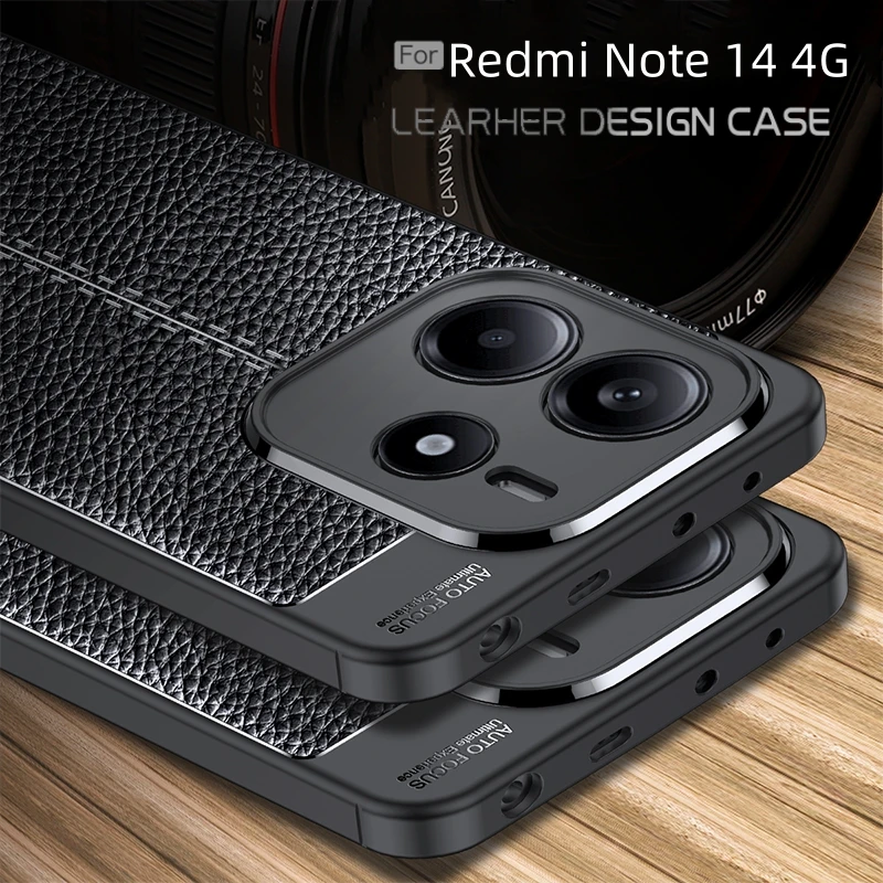 Para funda Redmi Note 14 4G funda Xiaomi Redmi Note 14 4G Capas a prueba de golpes JPhone trasera TPU Fundas de cuero suave Redmi Note 14 4G