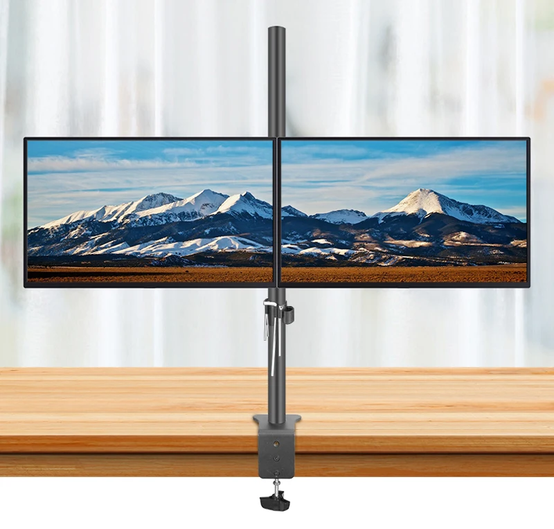 (80 cm) DL-T902-280II soporte de escritorio para Monitor Dual de movimiento completo abrazadera de 10 "-27" base con orificio para ojal montaje en PC brazo plegable de 12kg - imagen 4
