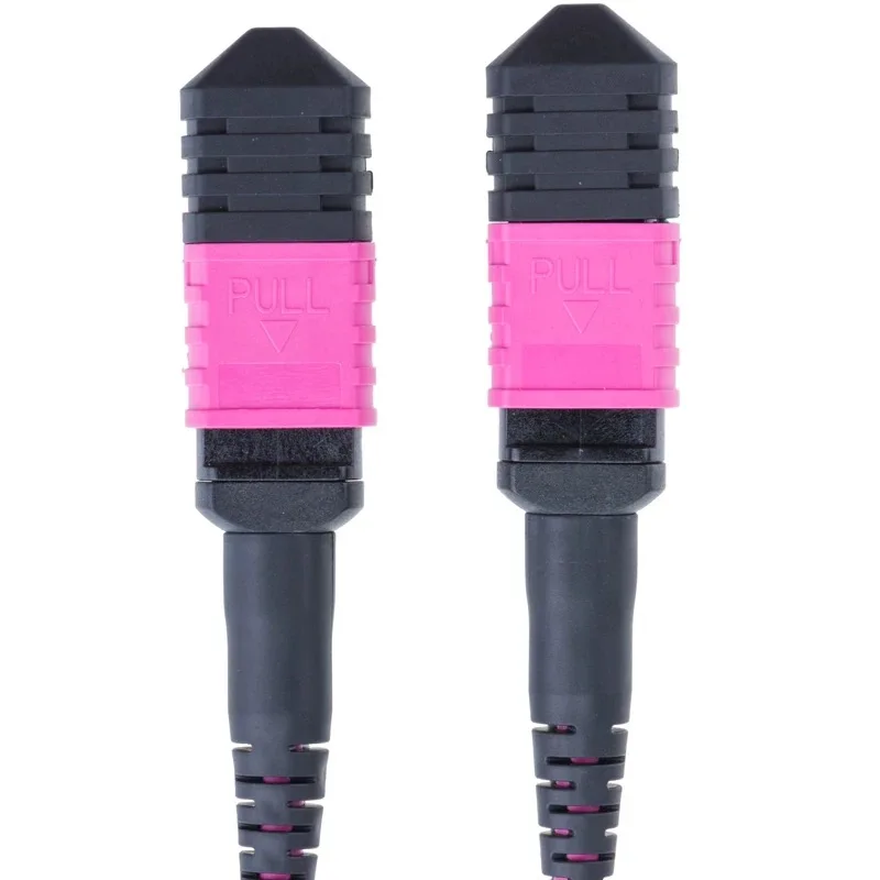 Cable de conexión de fibra óptica MPO, 12 núcleos, OM4 hembra tipo B, redondo, voilet 1, 3, 5, 10, 15 20M, puente MTP, cable de parche de fibra óptica OM4 - imagen 2