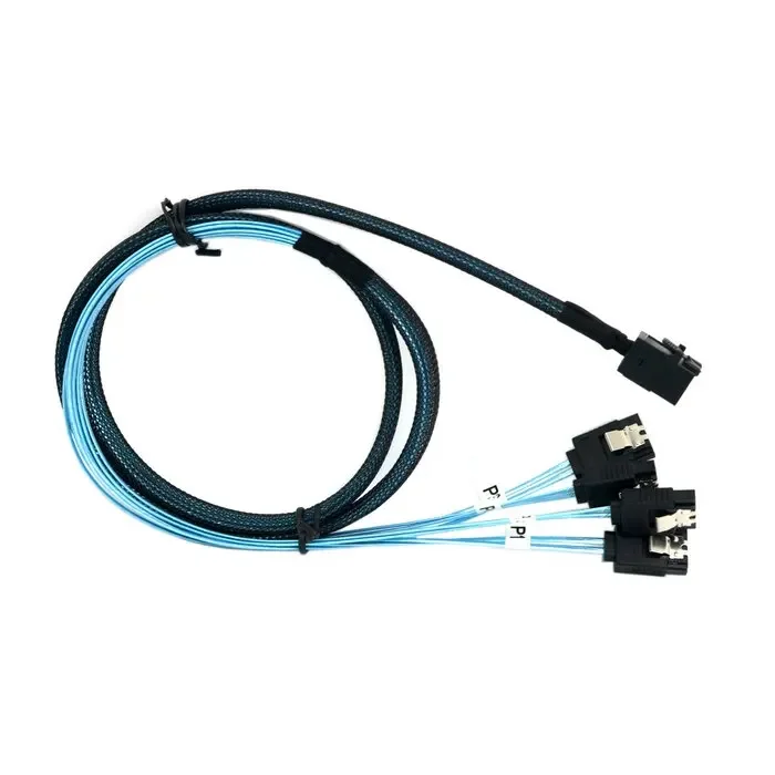 Mini SAS interno SFF-8643 Host a 4 SATA 7pin disco duro Fanout 6Gbps servidor de datos Cable Raid 1m 100cm 3 pies - imagen 2