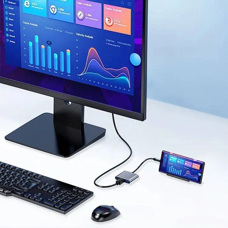 Hub USB C 3 en 1 tipo C a HDMI 4K PD, adaptador de estación de acoplamiento de carga rápida, divisor para MacBook, teléfono, PC, accesorios de ordenador - imagen 5