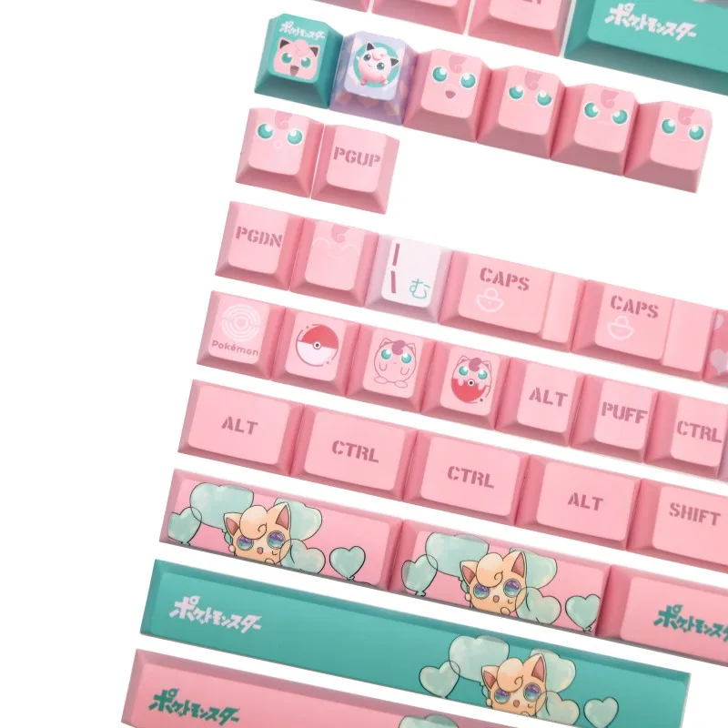 142 teclas/juego increíble elfo Keycap PBT tinte subcama rosa verde Keycaps Cherry perfil Gaming Key Caps para 61 64 68 84 87 96 980 104 - imagen 2
