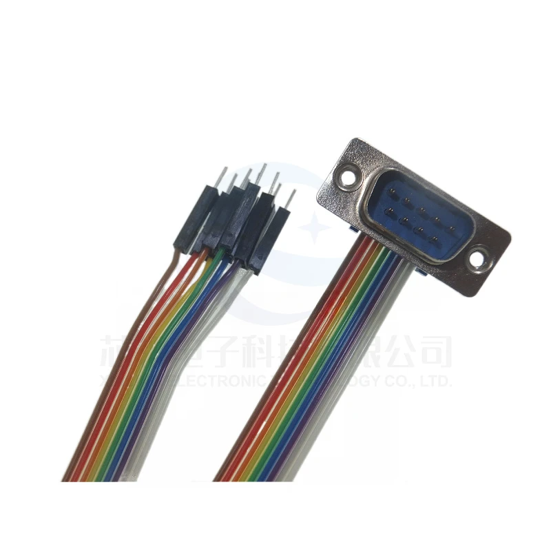 AISU Dupont cable de conversión de cobre puro, cabeza macho individual P 2,54 a FC10p/DB9 macho/hembra DB9, 30cm - imagen 3