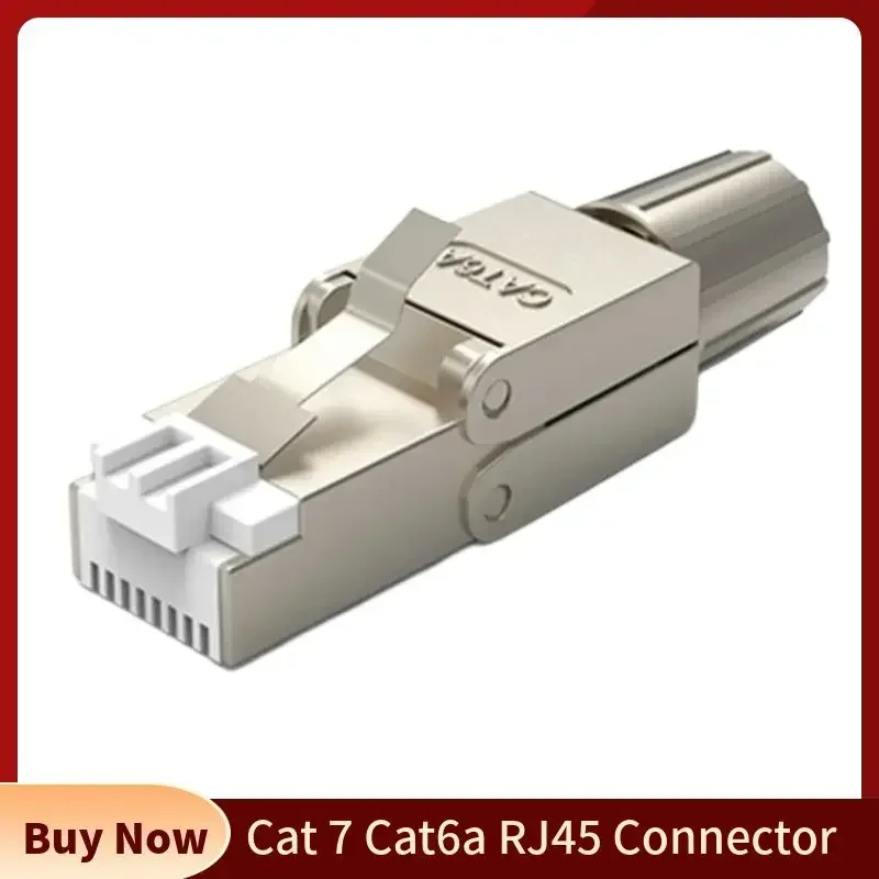 Conector Cat 7 6a RJ45, enchufe de terminación de campo blindado 8P8C STP para Cable de red Cat7 Cat6a 23 24 26AWG con conectores PCB - imagen 2