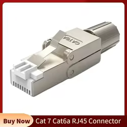 Conector Cat 7 6a RJ45, enchufe de terminación de campo blindado 8P8C STP para Cable de red Cat7 Cat6a 23 24 26AWG con conectores PCB