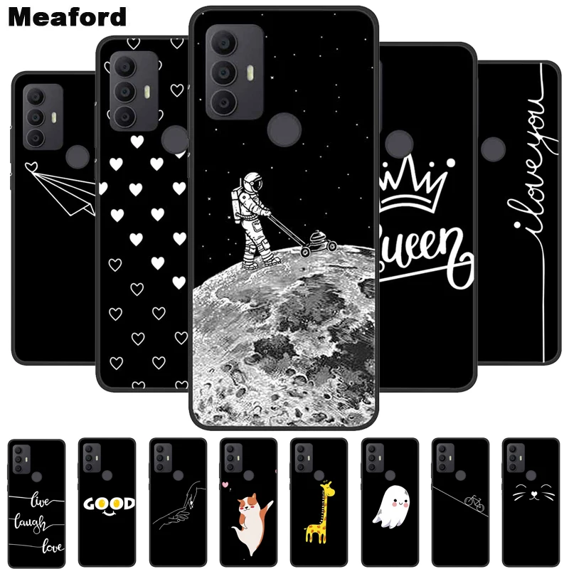 Funda de silicona para TCL 30 SE, 305, 6,52 pulgadas, espacio suave, delgada, TPU, funda de teléfono para TCL 305, 306, 30SE, 30E, 6165A, Fundas de parachoques