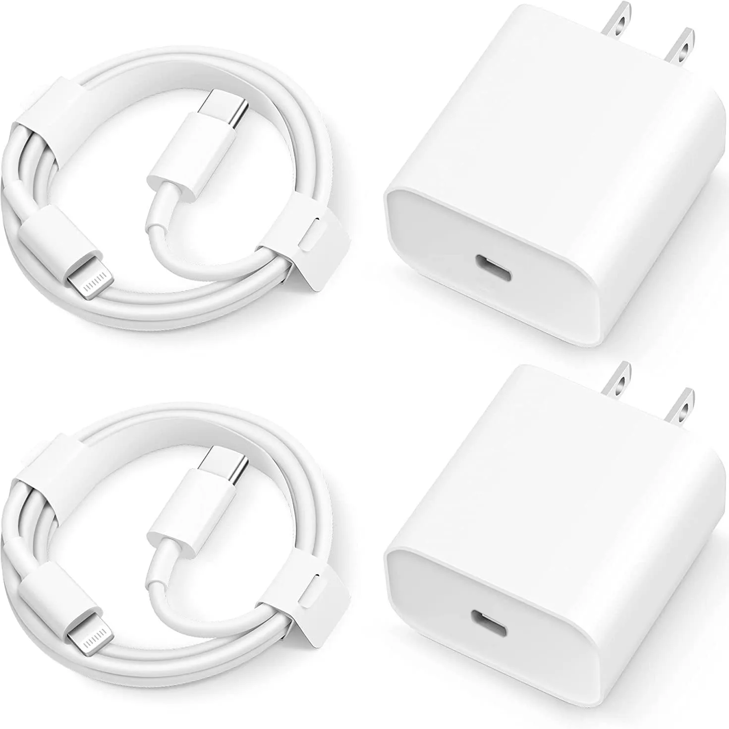 Adaptador de pared de carga rápida PD 20W USB tipo C, cargador de enchufe con Cable para iPhone IPad- 2 juegos - imagen 2
