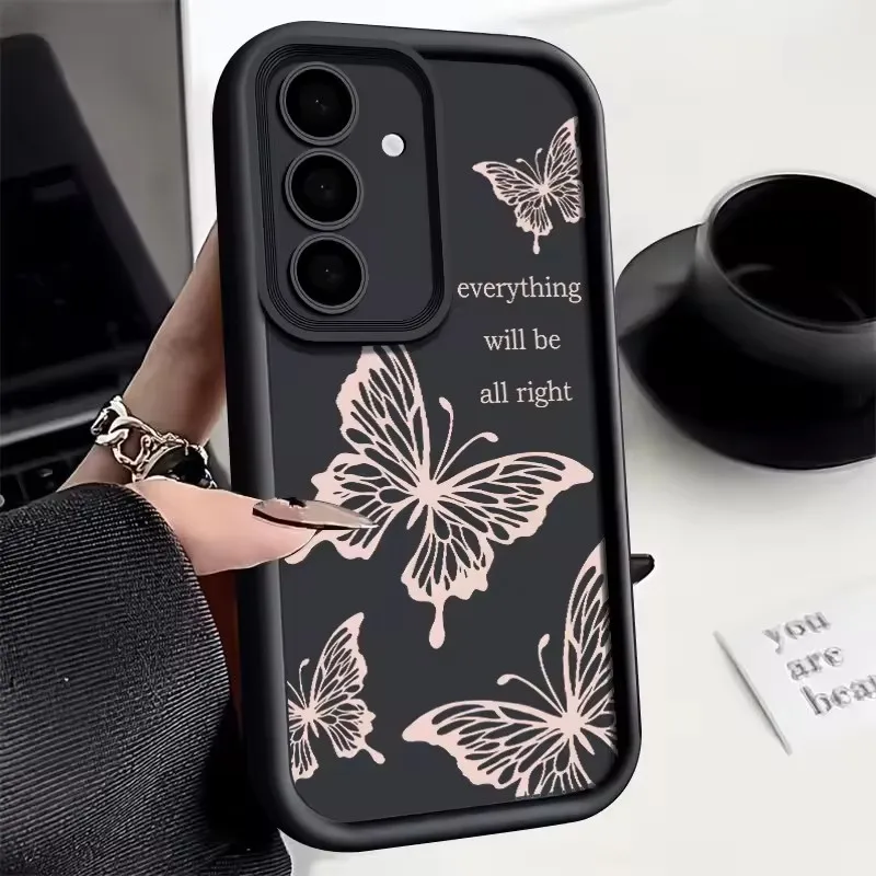 Funda de mariposa para Samsung Galaxy S25 S24 S23 S22 Ultra S21 S20 S24 FE A15 A35 A54 A55 5G, funda suave a prueba de golpes - imagen 5