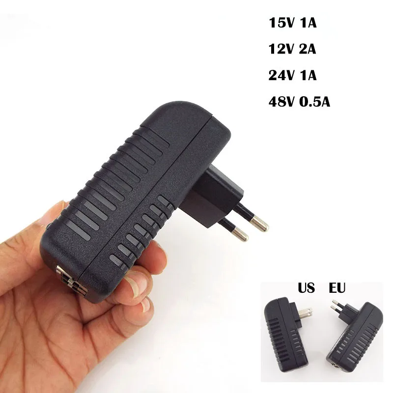48V 0.5A 15V 1A 12V 2A 24V 1A inyector POE adaptador de interruptor de fuente de alimentación Ethernet AC DC para adaptador de cámara IP CCTV UE/EE. UU. 110V 220V