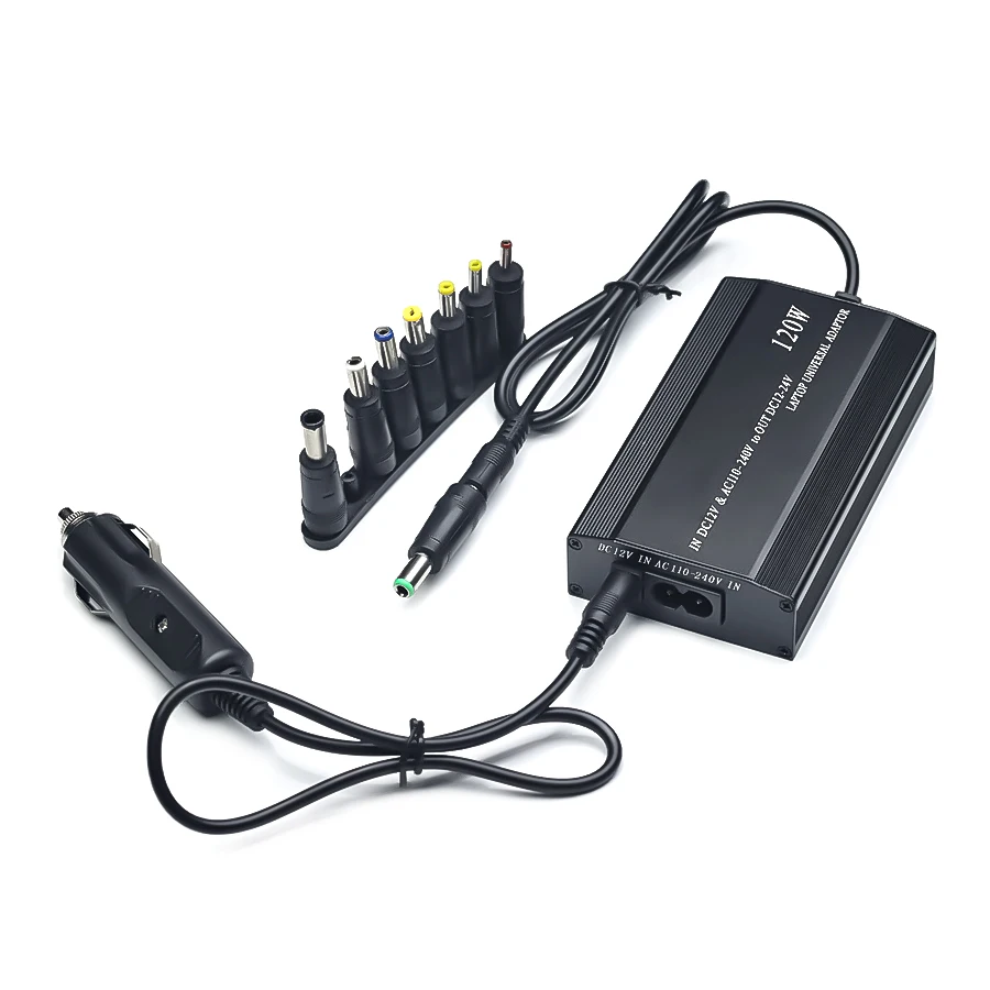 Cargador de coche ajustable, 120W, 220v, 110v a 12V, 15V, 16V, 18V, 19V, 20V, 22V, 24V, adaptador de corriente Universal AC DC, suministro Usb para Notebook - imagen 2
