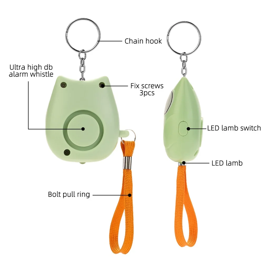 Alarma de autodefensa de 130dB, antilobo, niña, mujer, alerta de protección de seguridad, llavero de alarma de emergencia fuerte con grito de seguridad Personal - imagen 5