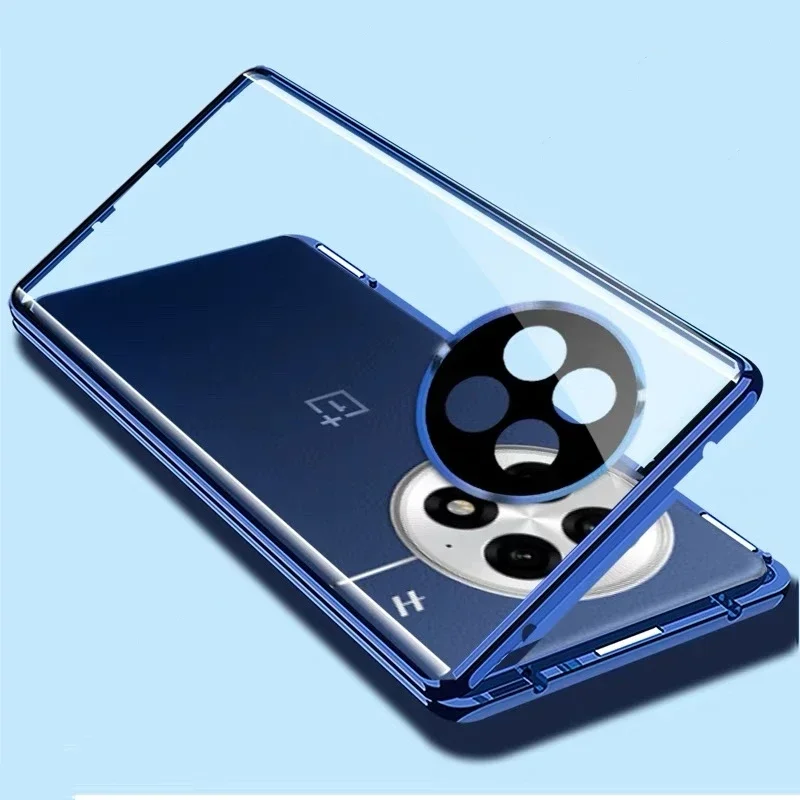 Para Oneplus 13 5G funda de adsorción magnética para One Plus 13 1 + 13 Oneplus13 R parachoques de Metal cubierta dura de vidrio templado de doble cara - imagen 3