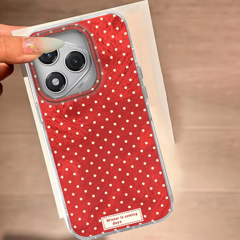 Para Honor 400 200 Pro 400 200 Lite X9b Migic6 7 5 Lite X8b X8c X9a X9c X7c X8a X7B X6 70 Lite 5G funda de teléfono suave de lunares rojos - imagen 5