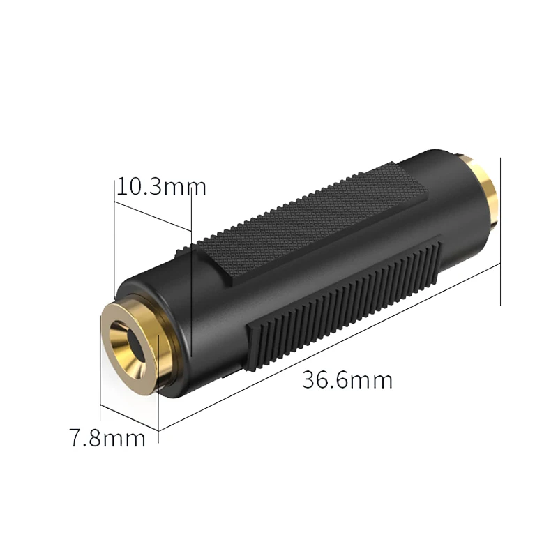 Adaptador hembra a hembra de 3,5mm para madre, Audio estéreo doble chapado en oro, cabeza recta hembra a hembra 3,5 - imagen 3