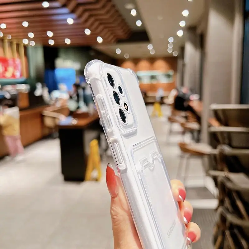 Funda tipo billetera con bolsa para tarjetas para Samsung Galaxy A53 A33 A73 A12 A13 A35 A52 A72 A55 A23 A24 A14 A54 A42 A21S A32 A34 Funda transparente - imagen 2