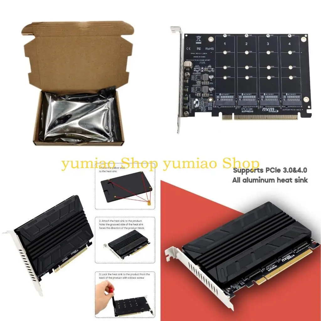 587B NVME M-KEY SSD RAIDs PCIE X16 placa adaptadora expansión matriz tarjeta dividida PCIE