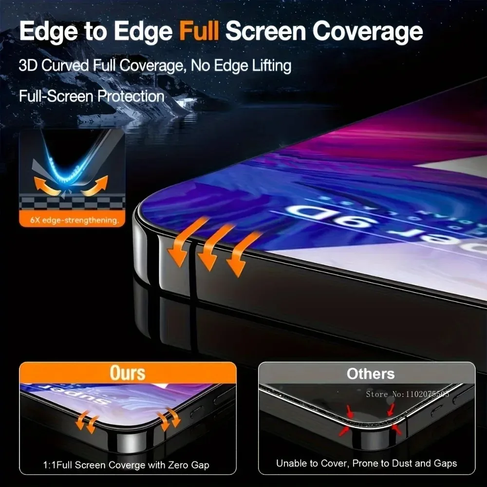 Vidrio Templado Ultra HD 6 en 1 para iPhone 17 16 15 14 Pro Max 13 12 Mini película de lente de cámara para iPhone 16e 15 14 Plus 13 12 11 Pro - imagen 3