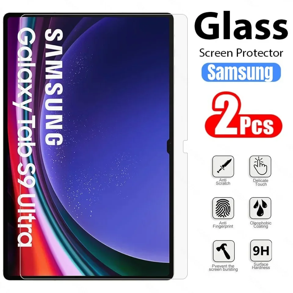 Paquete de 2 protectores de pantalla de vidrio templado para Samsung Galaxy Tab S9 Ultra, película protectora de 14,6 pulgadas SM-X910B X916B 9H - imagen 2