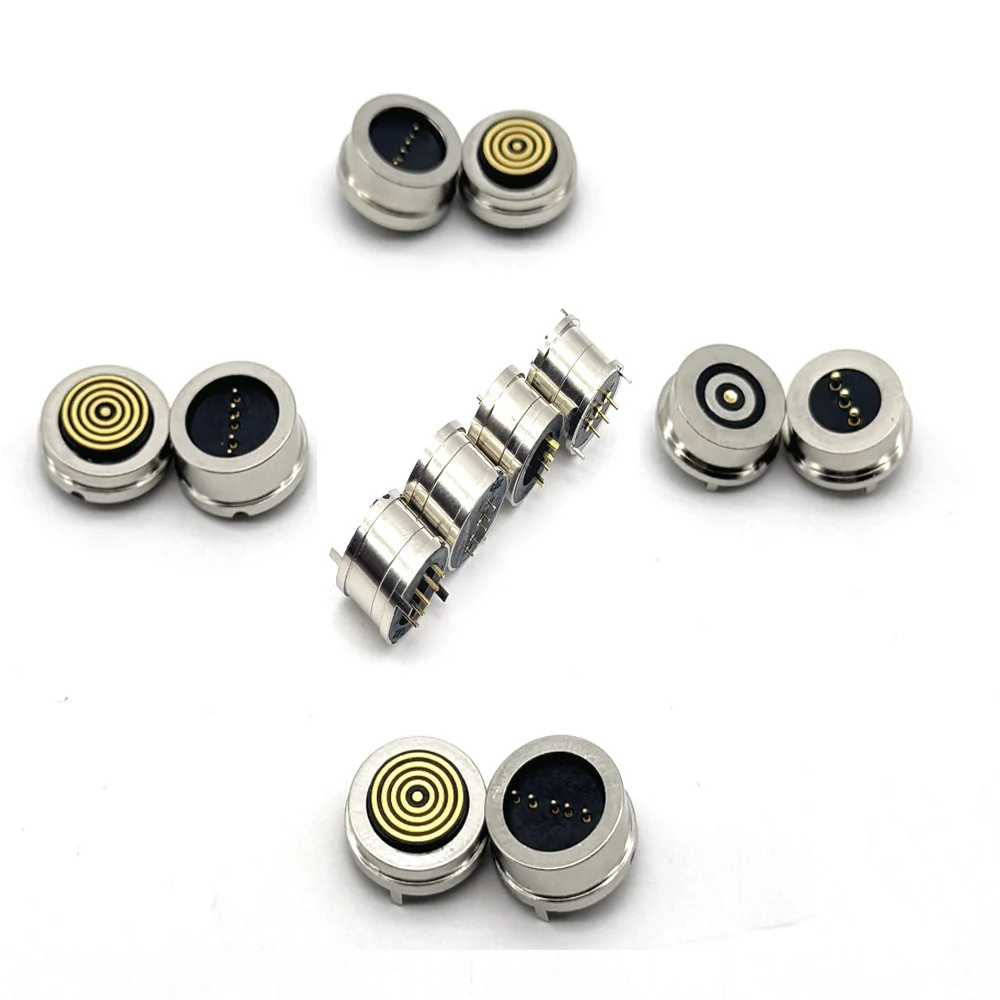 Conector de clavija Pogo de 3/4/5/6 pines impermeable magnético con resorte cargado macho hembra 360 °   carga de transmisión de señal CC de succión ciega - imagen 5