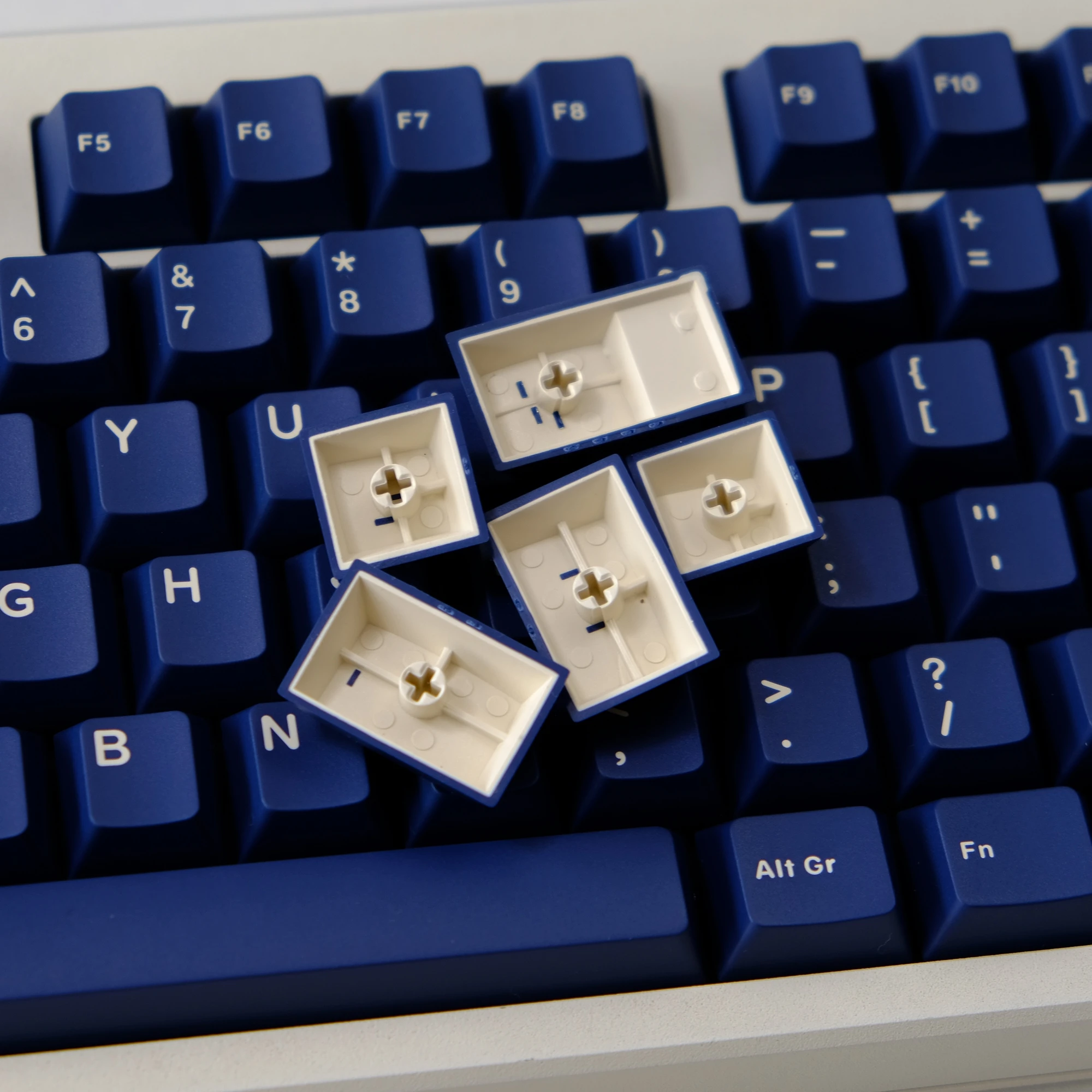 Teclas PBT de doble disparo, 114 teclas, color azul tinta, perfil de cereza, teclas de teclado personalizadas para interruptores Gateron MX, teclados para juegos - imagen 5