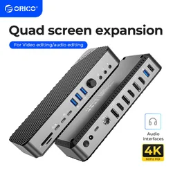 ORICO Estación de Acoplamiento USB-C con Salida HDMI y DP