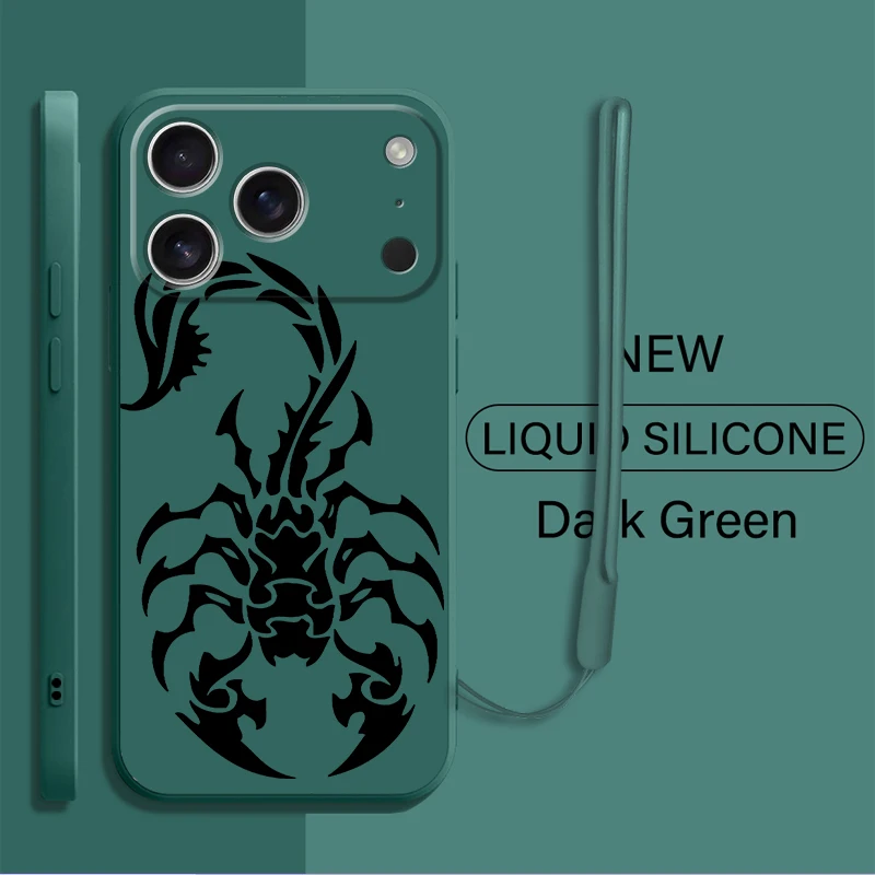 Funda de teléfono con cubierta suave de escorpión para Apple iPhone 16 14 15 Plus XS XR 7 8 11 12 13 Pro Max 17 Air 16e - imagen 5