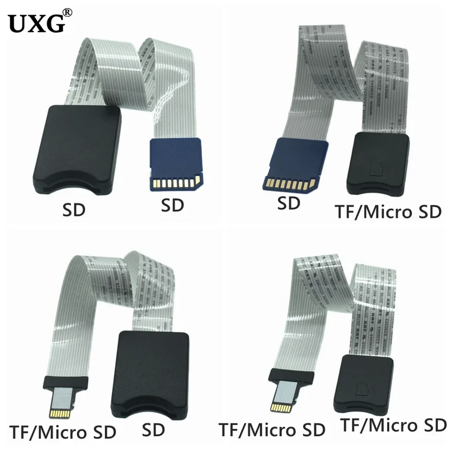 Cable extensor flexible TF a micro SD TF, cable de extensión con cremallera, extensor de tarjeta de memoria, enlace de 25CM y 48CM para GPS para coche, teléfono, cámara de TV - imagen 2