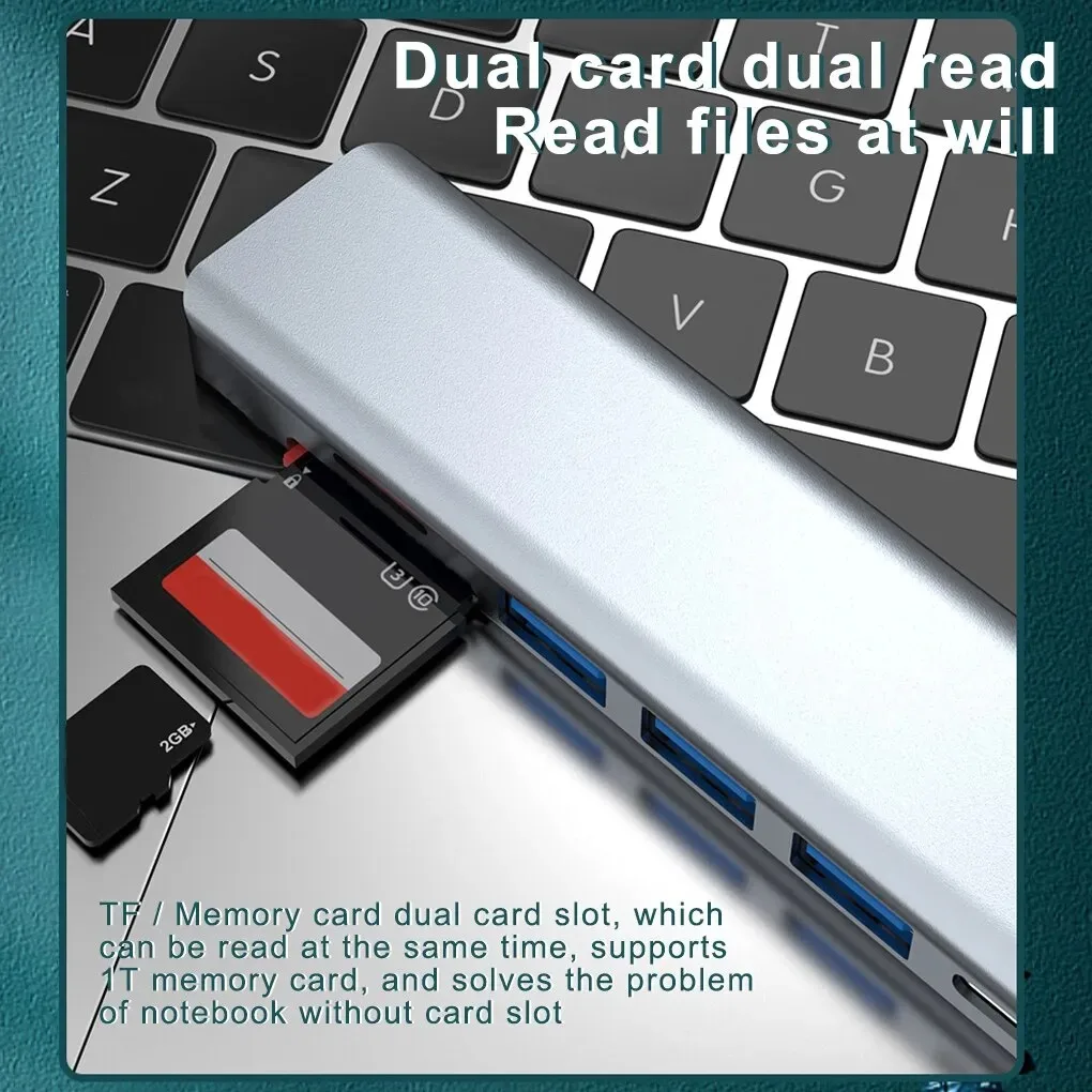 Estación de acoplamiento USB C 7 en 1, adaptador compatible con HDMI 4K, concentrador USB 3,0 tipo C a HDMI PD 87W, divisor USB C para ordenador portátil Macbook Pro - imagen 4