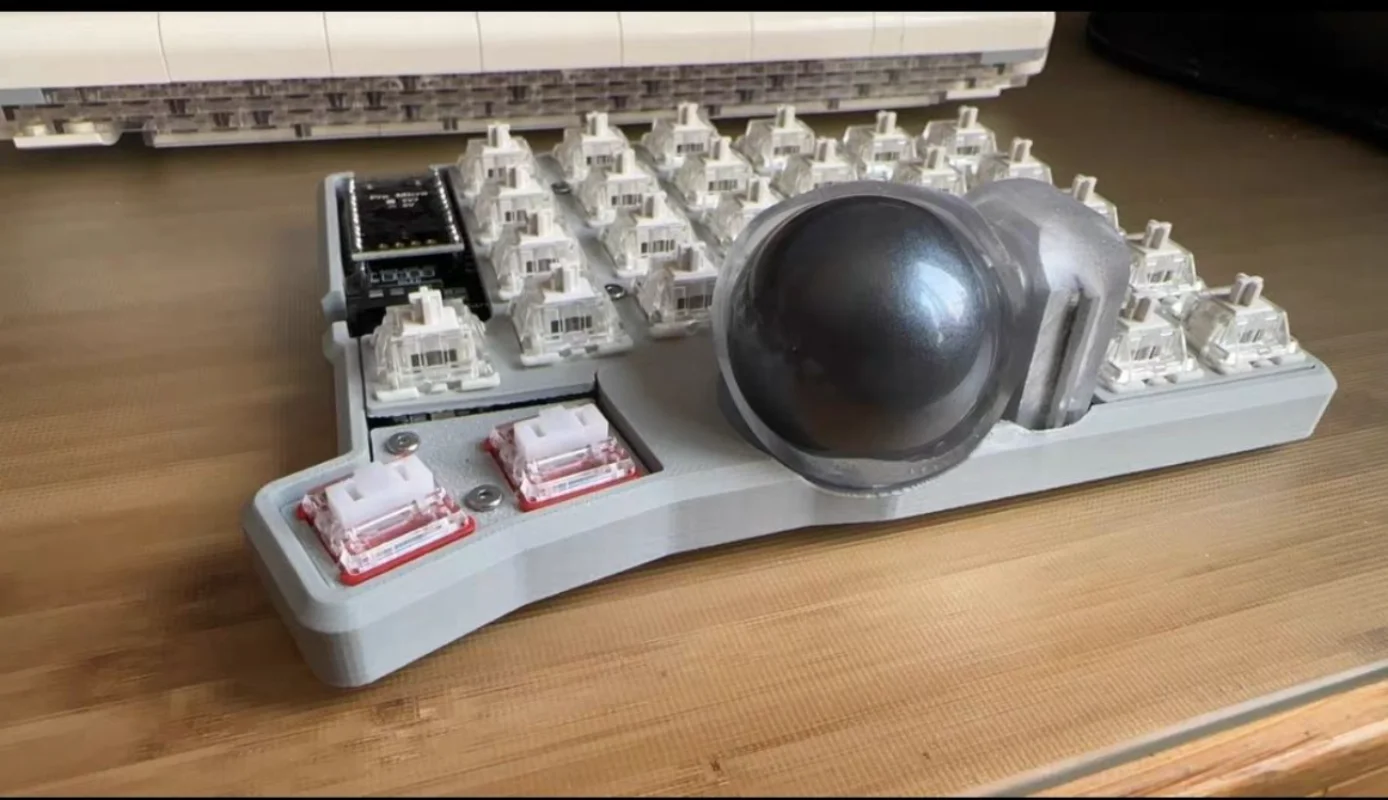 Kit de teclado mecánico dividido trackball plano, compatible con VIA/Remap, teclados ergonómicos para juegos RGB personalizados de modo único con cable, intercambiables en caliente - imagen 2