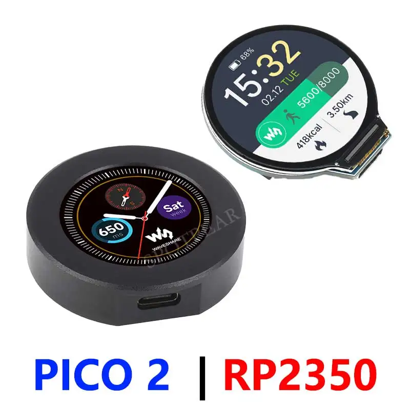 Raspberry Pi Pico 2 RP2350 Placa de desarrollo LCD redonda de 1,28 pulgadas Pantalla de visualización 240x240 QMI8658 de 6 ejes - imagen 5
