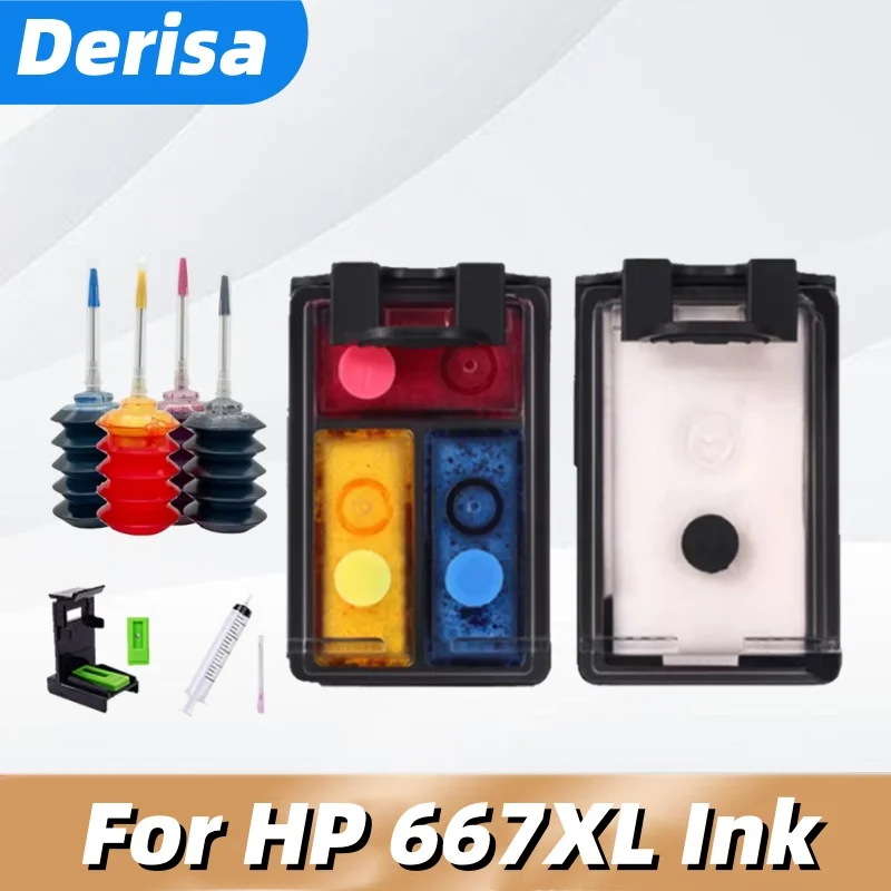 Cartucho remanufacturado 667XL Compatible con HP 667 hp667 cartucho Deskjet Ink Advantage Plus 6075 6475 6476 2375 2775 2776