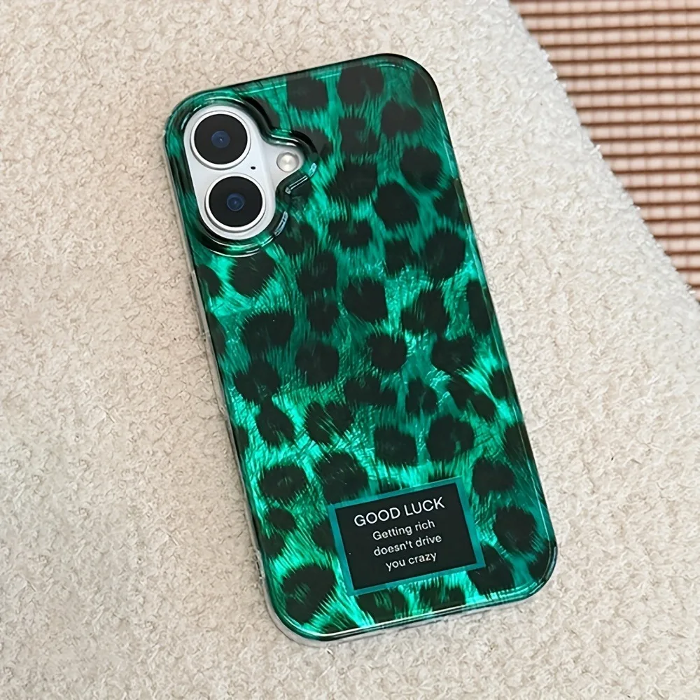 Funda de teléfono con estampado de leopardo y láser Retro para iPhone 11 12 13 14 15 16 Pro Max XS XR X 7 8 Plus, cubierta de parachoques a prueba de golpes - imagen 4