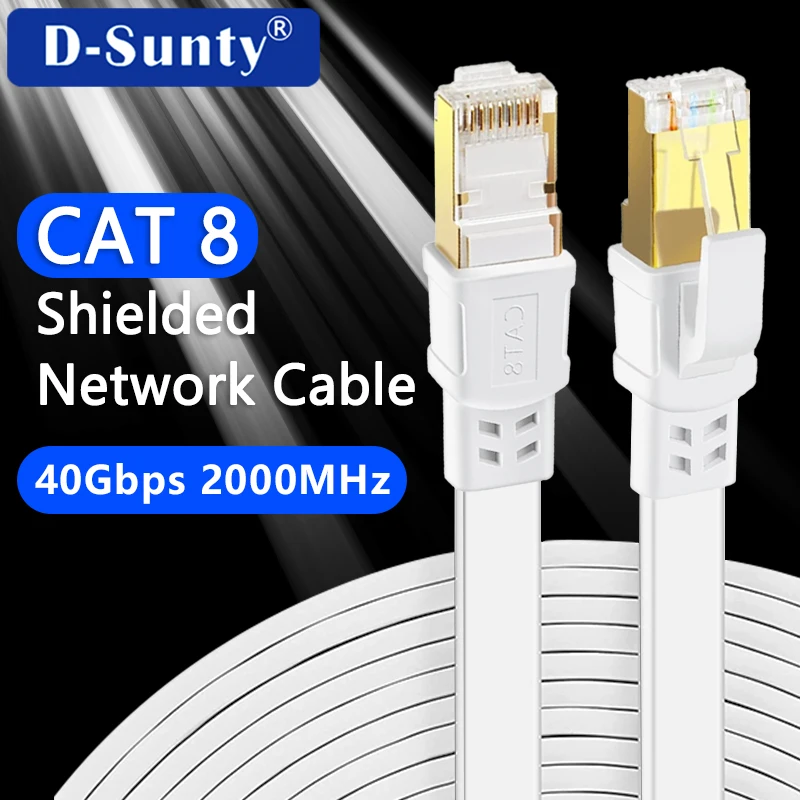 Cable Ethernet Cat 8 RJ45 40Gbps 2000MHz Blindado Alta Velocidad