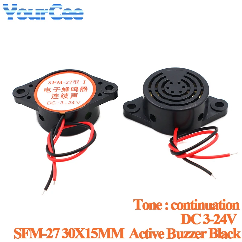 SFM-27 SHD4216 alarma zumbador electrónico alarma de pitido sonido continuo/intermitente DC 3-24V 12V alto decibelio para Arduino coche furgoneta - imagen 5