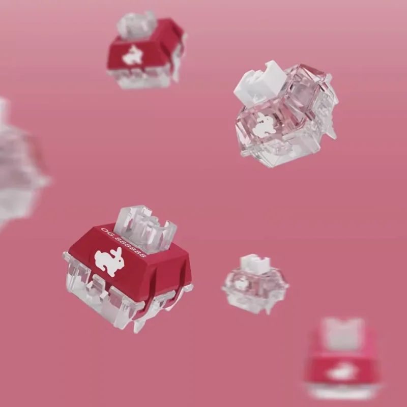 Interruptor silencioso TTC Rabbit versión RGB transparente rosa 5 pines 42g interruptores de teclado mecánico personalizados lubricación fina de velocidad rápida - imagen 3