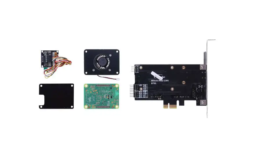 BliKVM Plug-n-Play PCIe- Raspberry Pi CM4, KVM-over-IP, CM4102000 incluido, fácil de usar, salida de vídeo 1920×1080@60 Hz, pantalla OLED - imagen 3