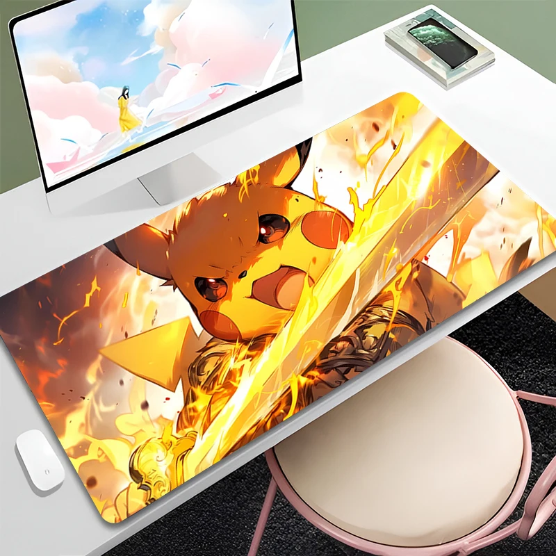 Alfombrilla de ratón de Anime P-Pikachues, tapete de juego genial para ordenador portátil, PC, alfombrilla de mesa suave para oficina, alfombrilla para ratón bonita, alfombra para teclado Kawaii para regalo de niña - imagen 5