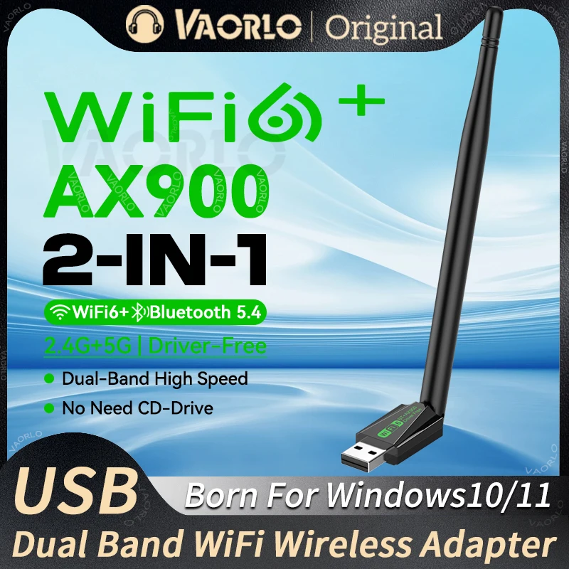 Adaptador WiFi6 de 900Mbps, Bluetooth 5,4, 2,4G/5Ghz, Dongle WiFi AX900 con antena, receptor de tarjeta de red inalámbrica, controlador WIN10/11 gratis