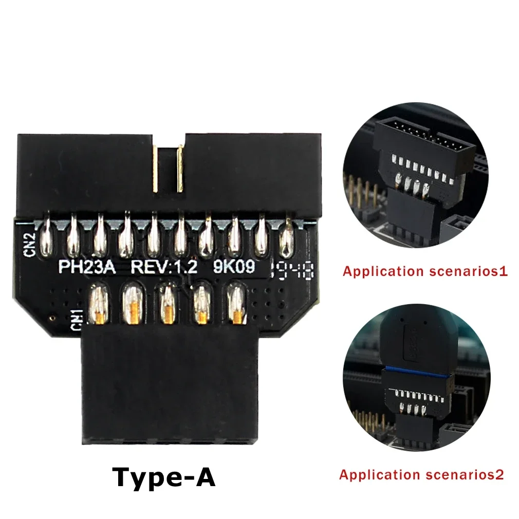 Adaptador USB 3,0 de 20 pines a USB 2,0 de 9 pines, convertidor de conector de Panel frontal de placa base, accesorios de placa base USB 3,0 de 480Mbps - imagen 4