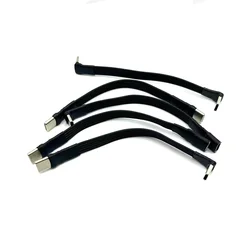 Cable adaptador en ángulo de 90 grados tipo C a USB-C, cable flexible para banco de energía, cable PD, cable de carga, cable plano de silicona curvado USB C