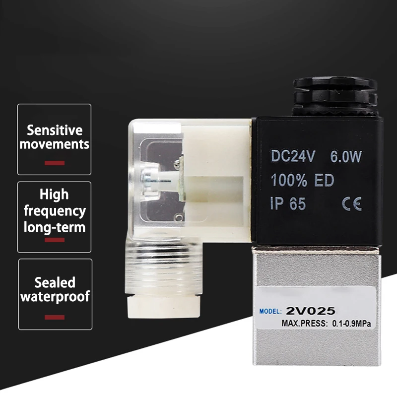 2V025-08 dc12v 24v 220v válvula solenoide de aire neumática tipo airtac 2 posiciones 2 puertos válvula magnética de aire normalmente cerrada neumática - imagen 4