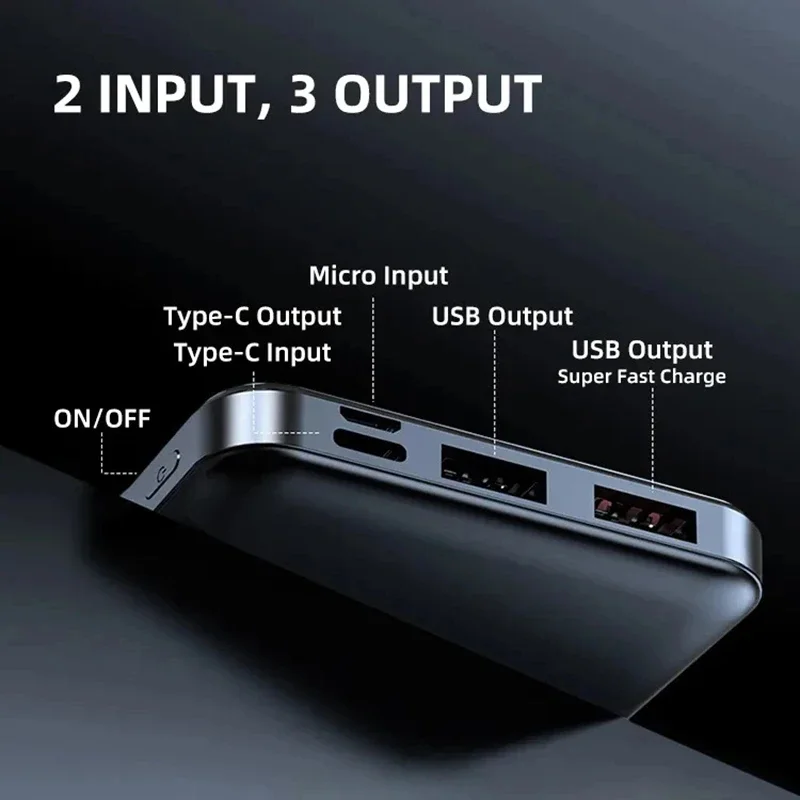 Banco de energía de 50000mAh, cargador portátil, batería externa, banco de energía de carga rápida de alta capacidad para iPhone, Samsung, Xiaomi, Huawei - imagen 2