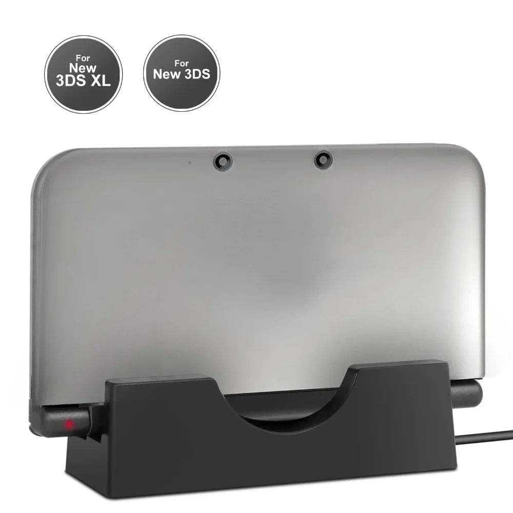 Soporte de carga/buje de estación para el nuevo soporte de carga de consola de juegos 3DS XL/3DS LLGame con cable de carga USB
