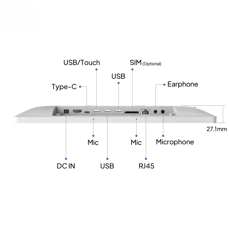 Tableta Android del soporte de la pared de la pantalla táctil Nfc Rk3399 1920*1080 de Incell Android 12 Poe de 14 pulgadas - imagen 5