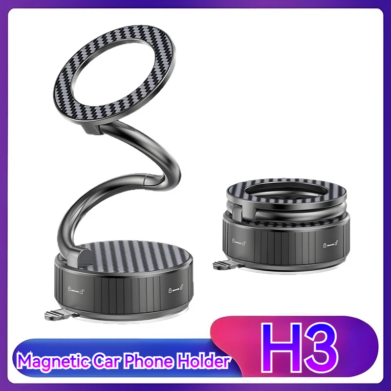 Soporte de ventosa magnética para coche, ángulo ajustable plegable en forma de S para teléfonos, rotación de 360 grados, soporte para salpicadero de escritorio, uso en viajes en casa - imagen 2