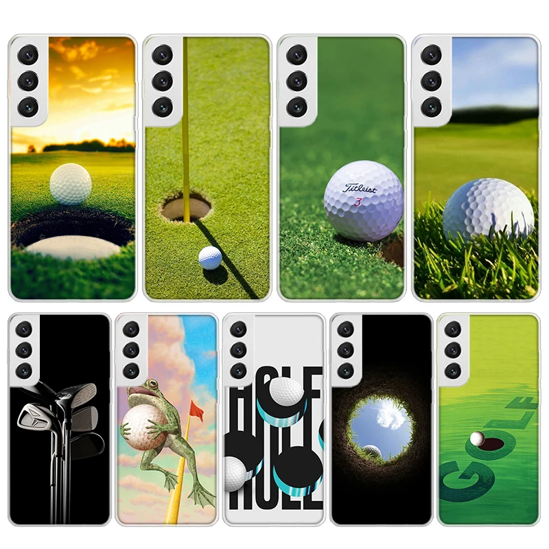 Funda de teléfono de silicona deportiva de Golf moderna para Samsung Galaxy S23 S24 S25 Ultra S21 Plus S20 FE S22 S10 + Funda de borde Galaxy S23