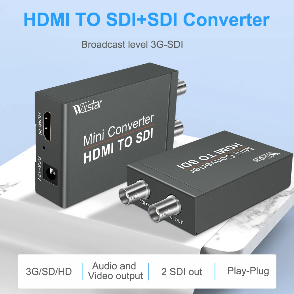 Adaptador 3G HDMI compatible con SDI, convertidor SDI, Adaptador de Audio HD-SDI/3G-SDI, BNC 1080P, convertidor DAC para Monitor HDTV